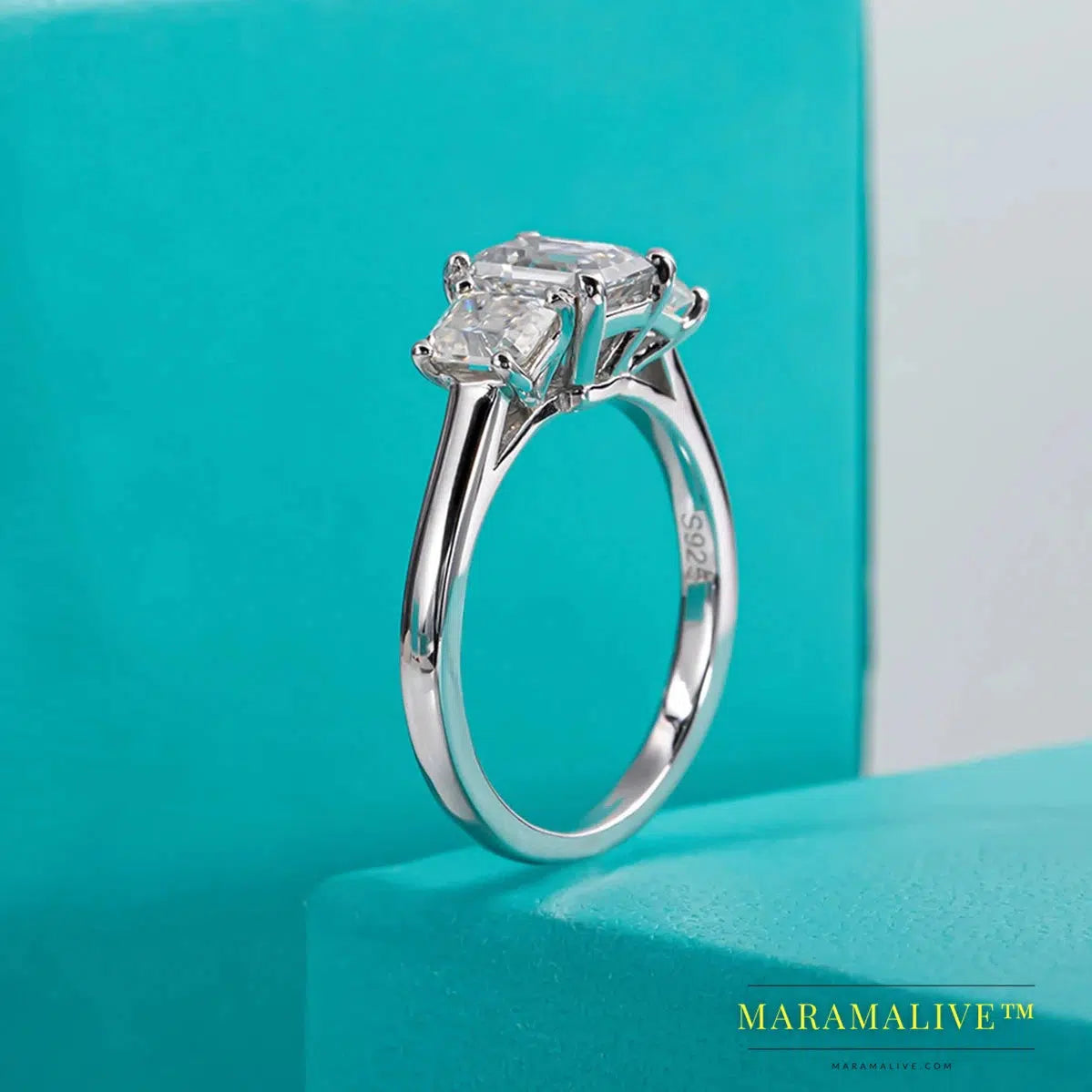 Gorgeous Moissanite Ring and Emerald Engagement Ring