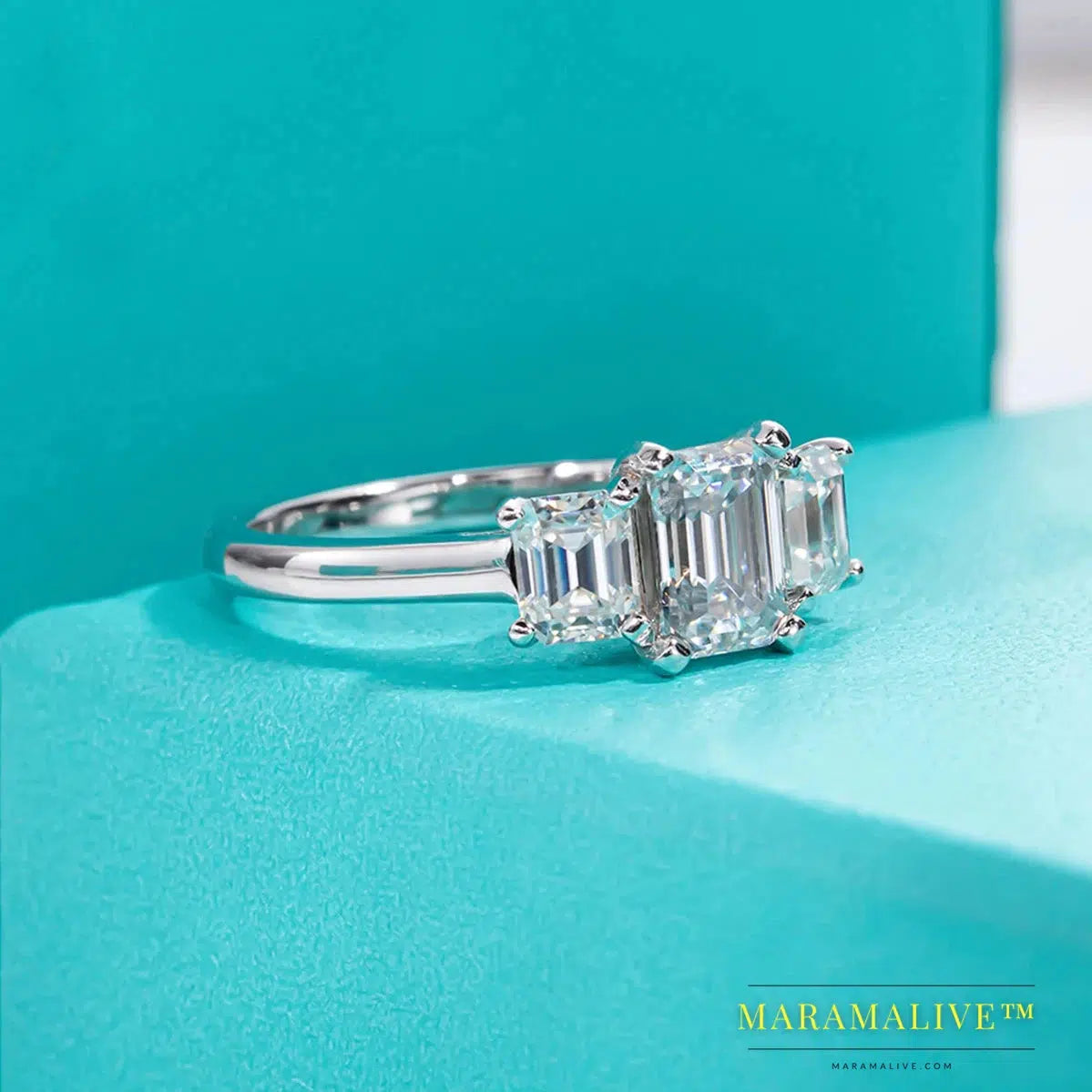 Gorgeous Moissanite Ring and Emerald Engagement Ring