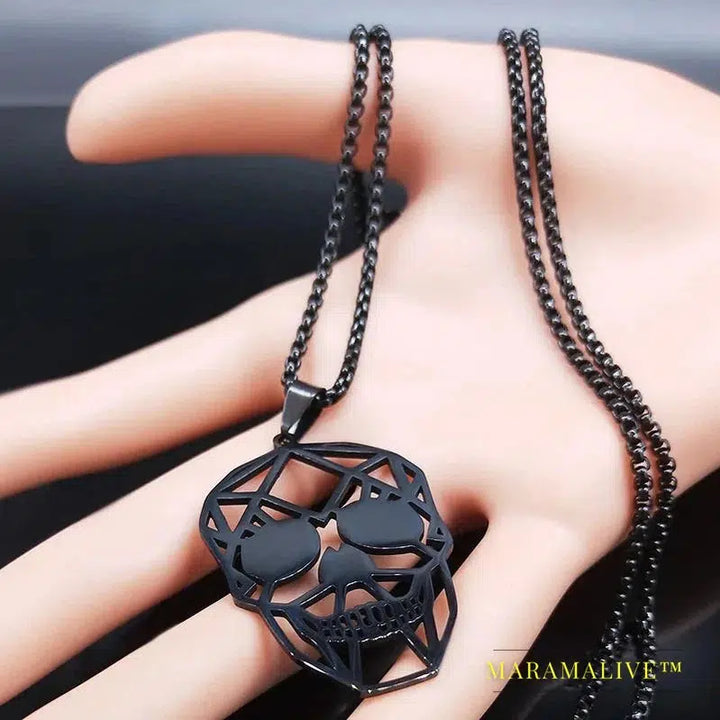 Goth Cool Skull Neck Pendant Stainless Steel Chain Necklace Hip Hop Rock Necklaces Jewelry