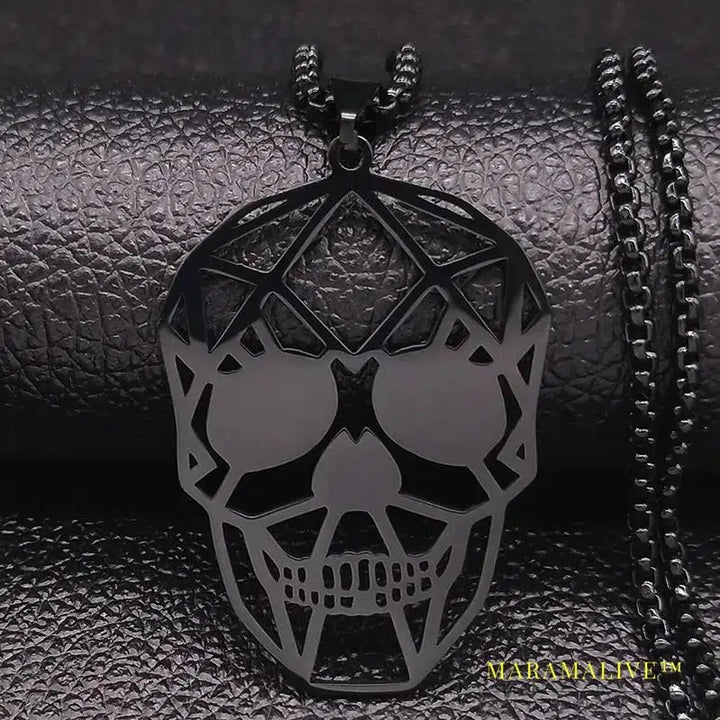 Goth Cool Skull Neck Pendant Stainless Steel Chain Necklace Hip Hop Rock Necklaces Jewelry