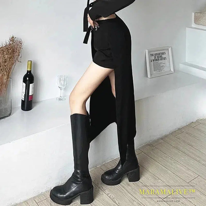 Goth Dark Skirts Techwear Gothic Patchwork Sexy Mini Women Grunge Irregular Hem High Waist Cargo Skirt Hip Hop Black Summer 2023