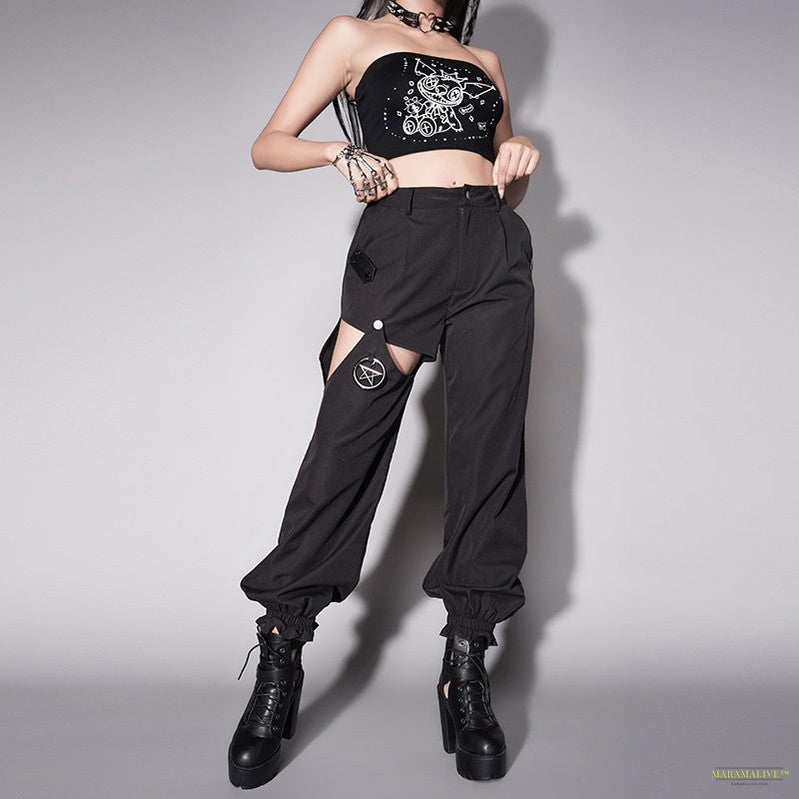 Goth Punk Loose Slack Track Pants Cargo Maramalive™