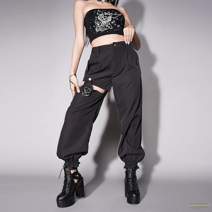 Goth Punk Loose Slack Track Pants Cargo Maramalive™