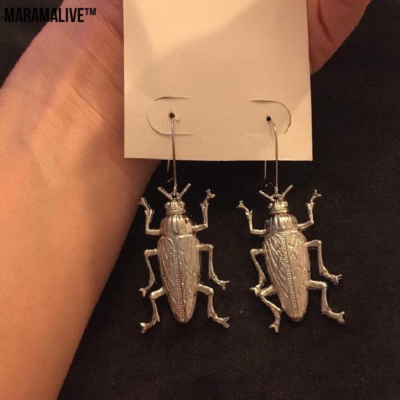 Gothic Alloy Cockroach Insect Earrings Europe And America