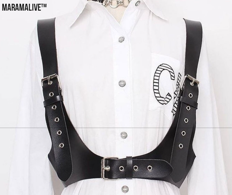 Gothic Bold Strap Vest - Punk Vegan-Friendly Leather Body Belt