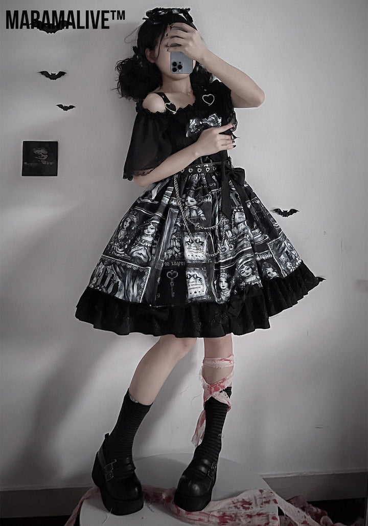 Gothic Dark Twelve O'clock Doll Dress