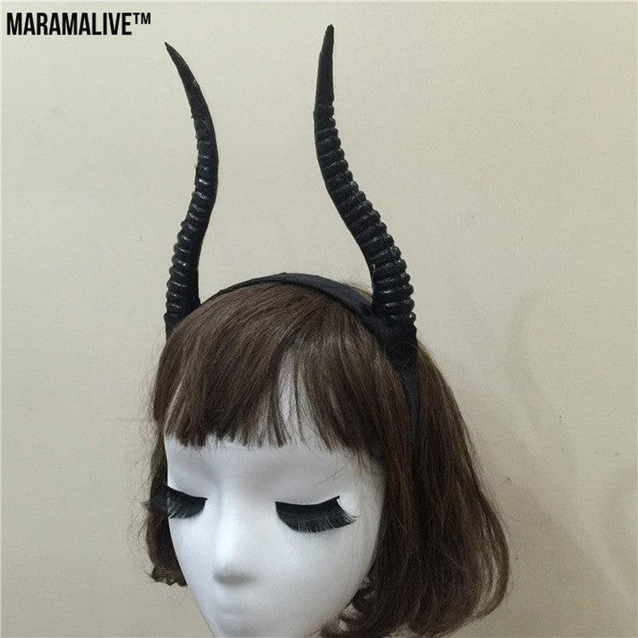 Gothic Devil Horn Headband - Macabre Demon Antler Headpiece