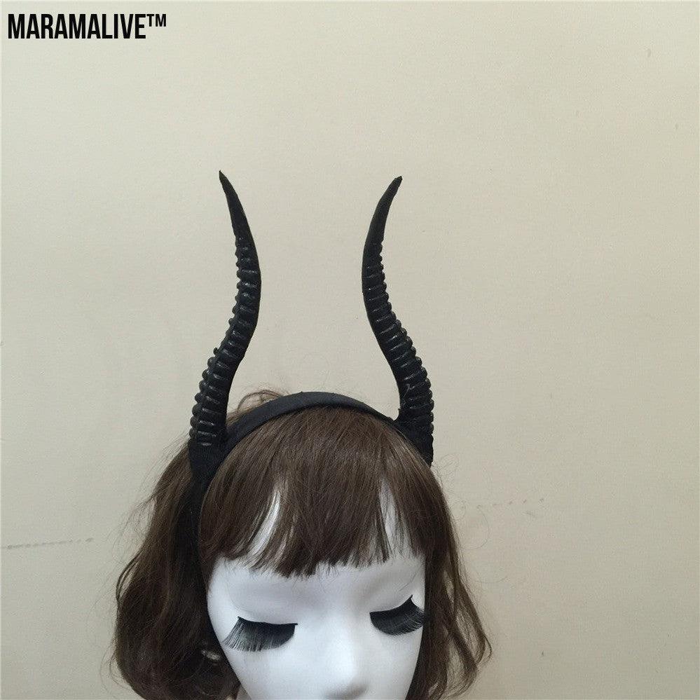 Gothic Devil Horn Headband - Macabre Demon Antler Headpiece