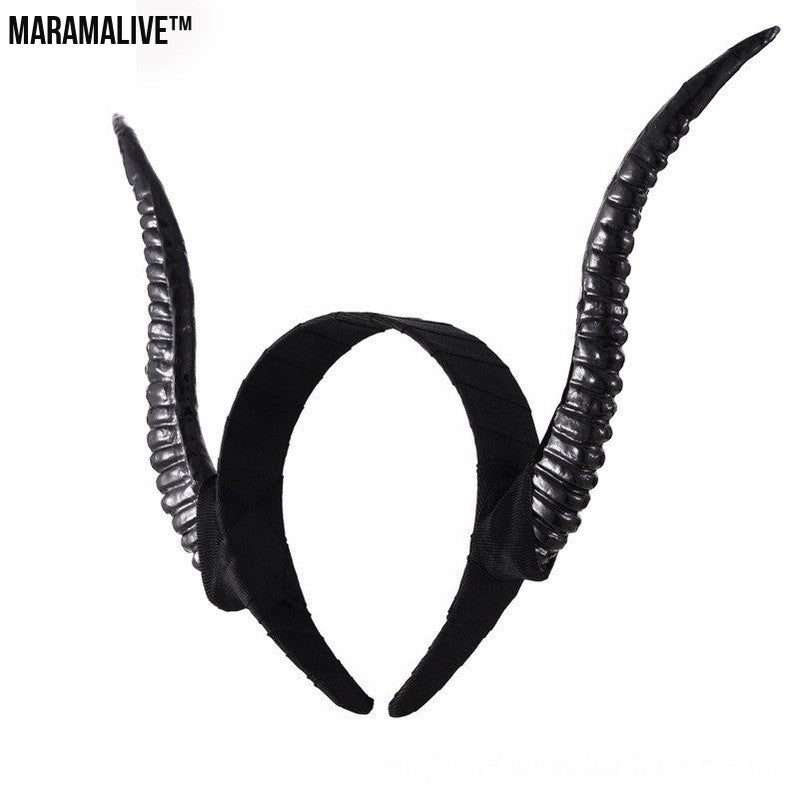 Gothic Devil Horn Headband - Macabre Demon Antler Headpiece