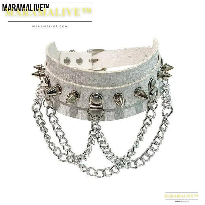 Gothic Exaggerated PU Studded Leather Collar Cosplay and Fun