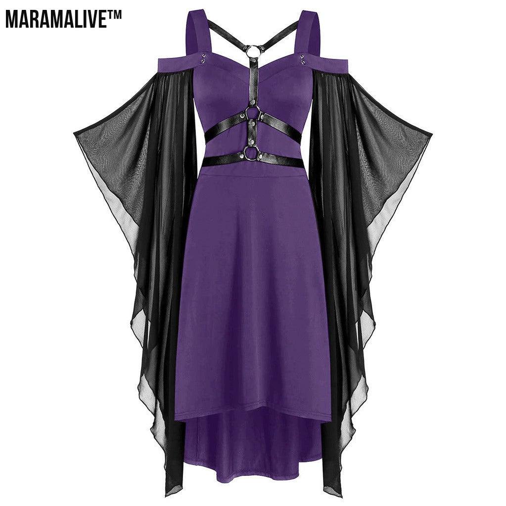 Gothic Fashion Unique Dress With Punk Style Unusual Mesh Sleeves