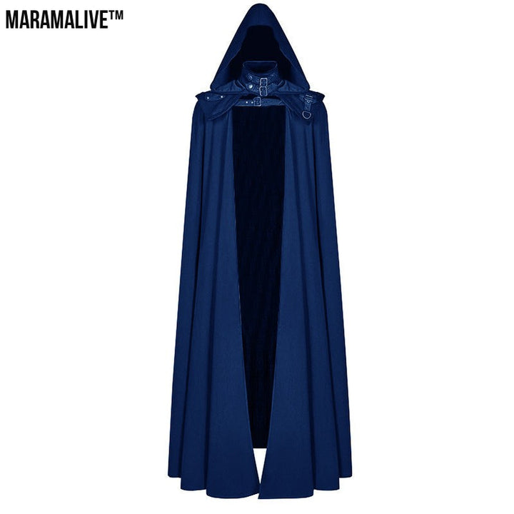 Gothic Halloween Dark Hooded Cloak Robe