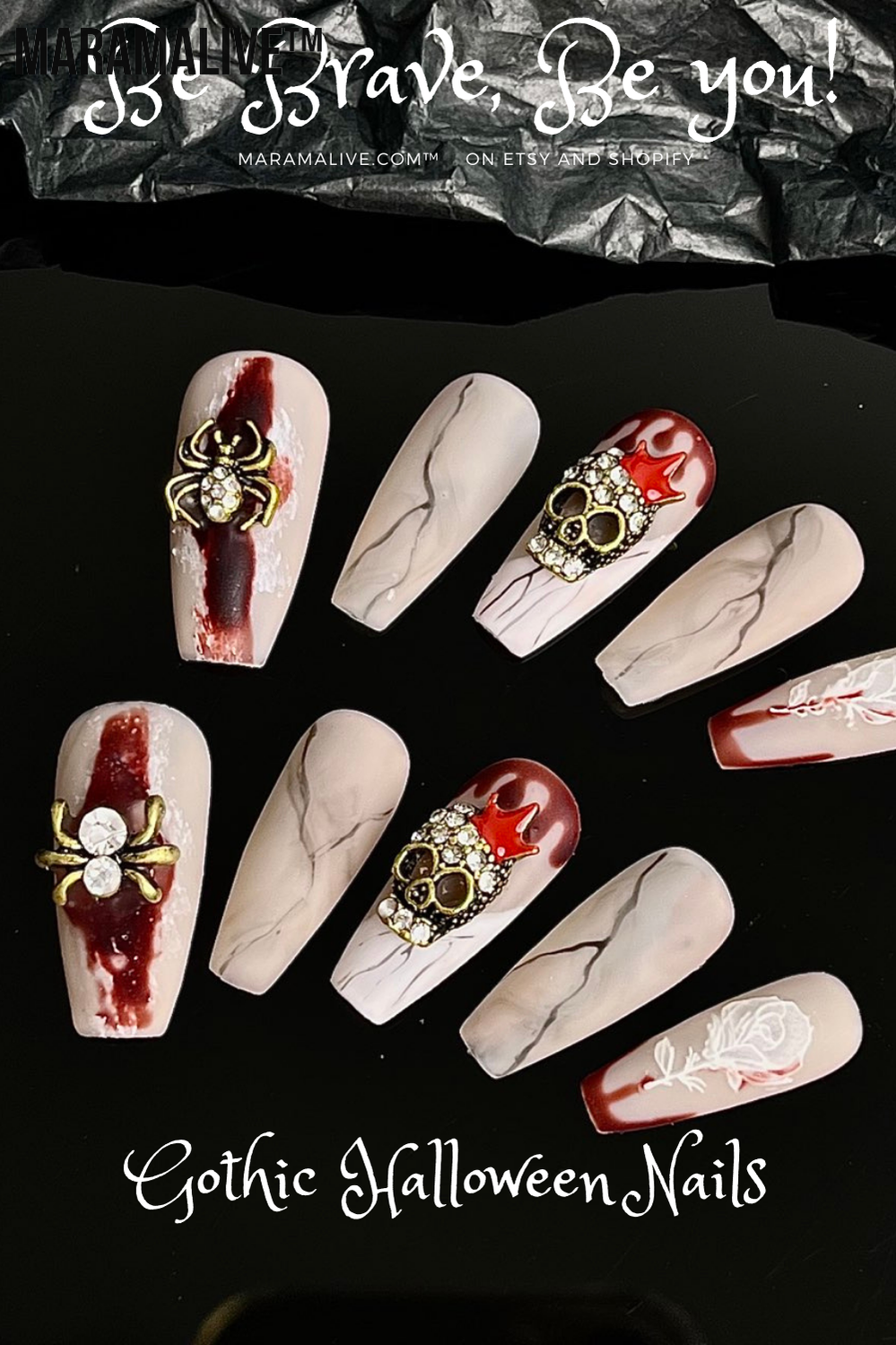 Gothic Halloween Wear Armor Three-dimensional Spider Nails