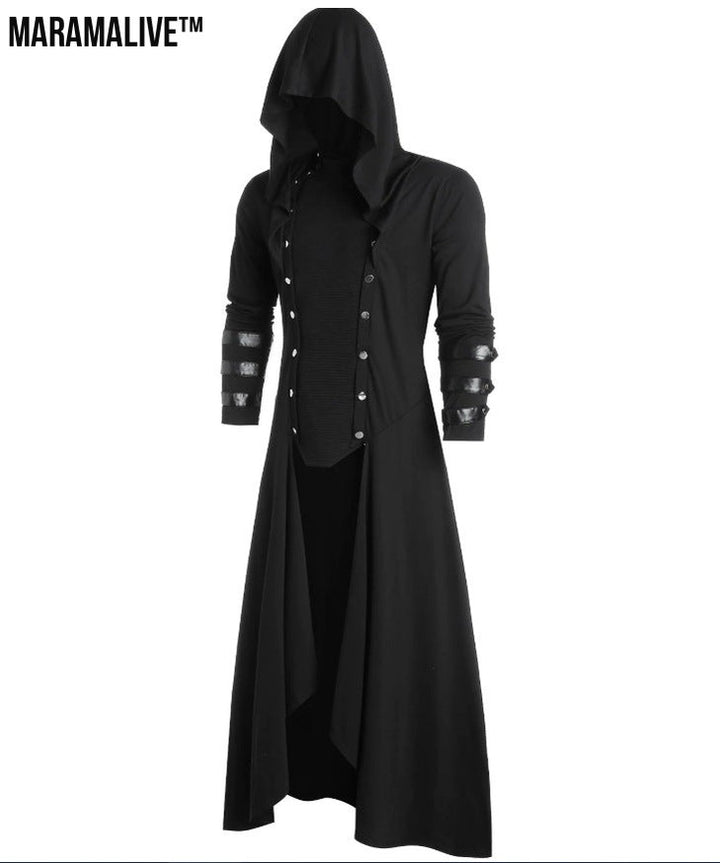 Gothic Hooded Trench coat - Authentic Court Jacket Sleeved