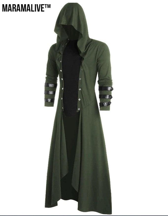 Gothic Hooded Trench coat - Authentic Court Jacket Sleeved