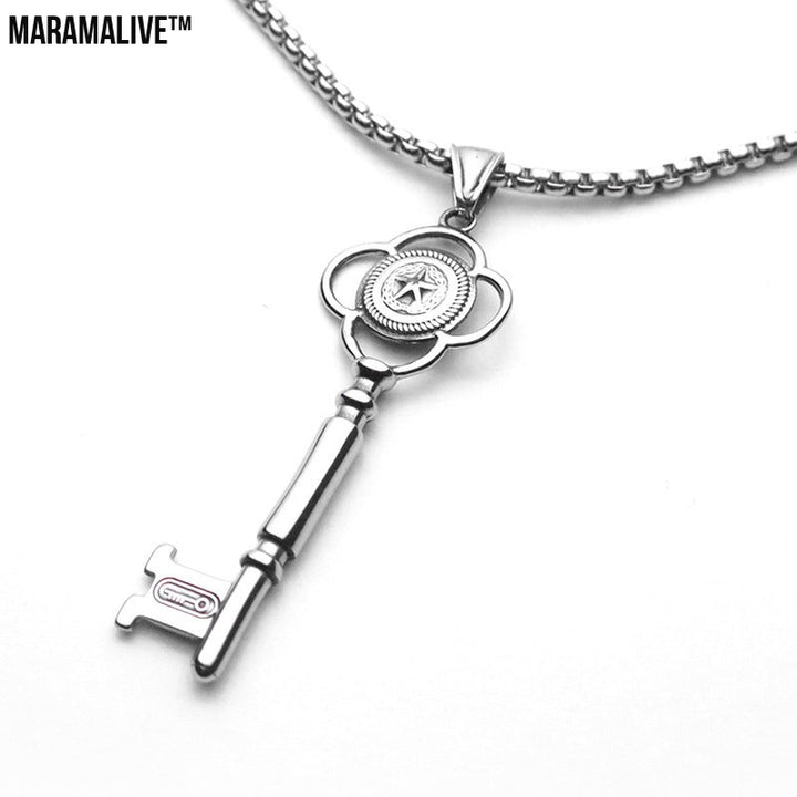 Gothic Key Titanium Steel Pendant Punk Fashionable Stainless Steel Accessory Pendant Fashionable Key Pendant