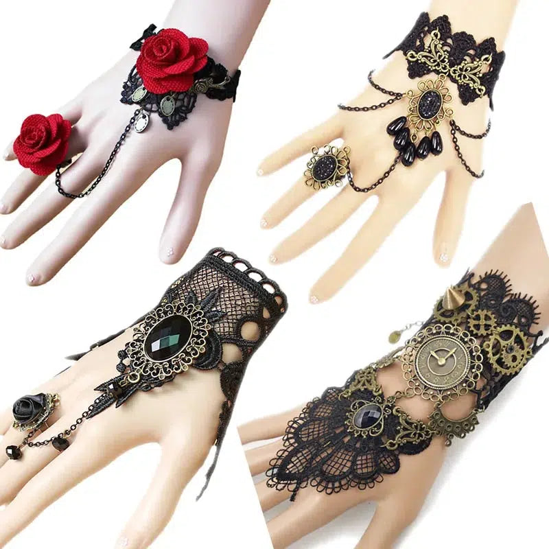 Gothic Lace Cuff Fingerless Glove