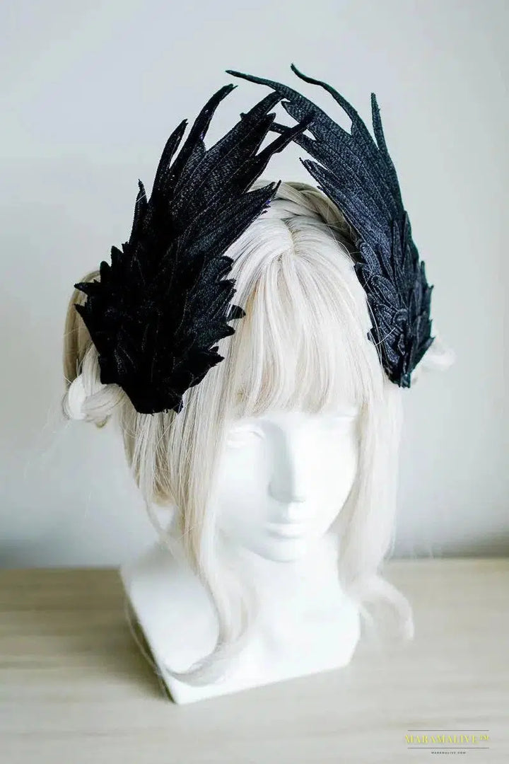 Gothic Luxury Feather Angel Wing Hair Clips - Vibrant Lolita Anime Cosplay Barrettes in Black & White