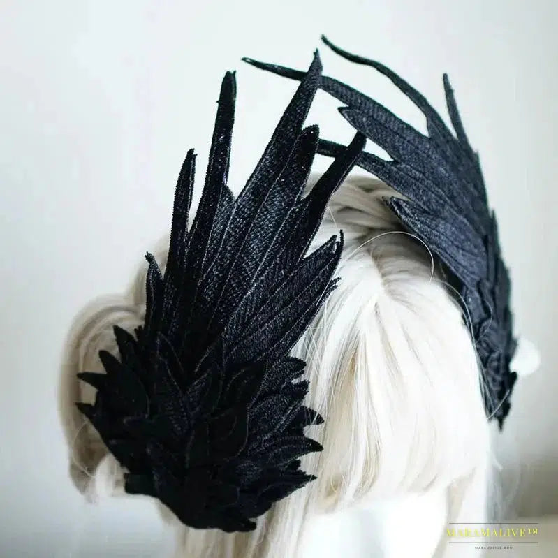 Gothic Luxury Feather Angel Wing Hair Clips - Vibrant Lolita Anime Cosplay Barrettes in Black & White