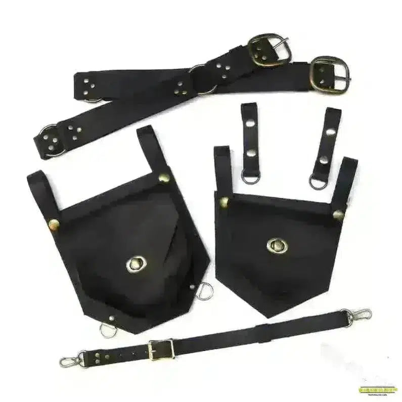 Gothic Medieval Renaissance Waist Belt with Pouchbag: Dynamic Leather Retropockets for Viking Knight Pirate Cosplay