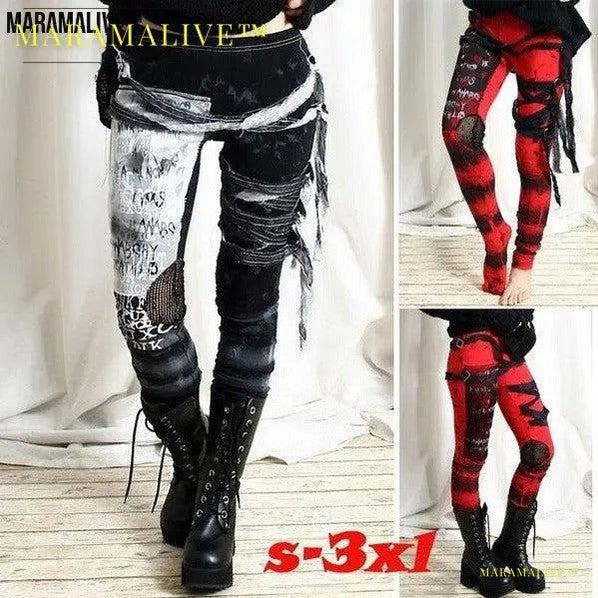 Gothic Mesh Lace-up Leggings