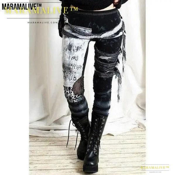 Gothic Mesh Lace-up Leggings