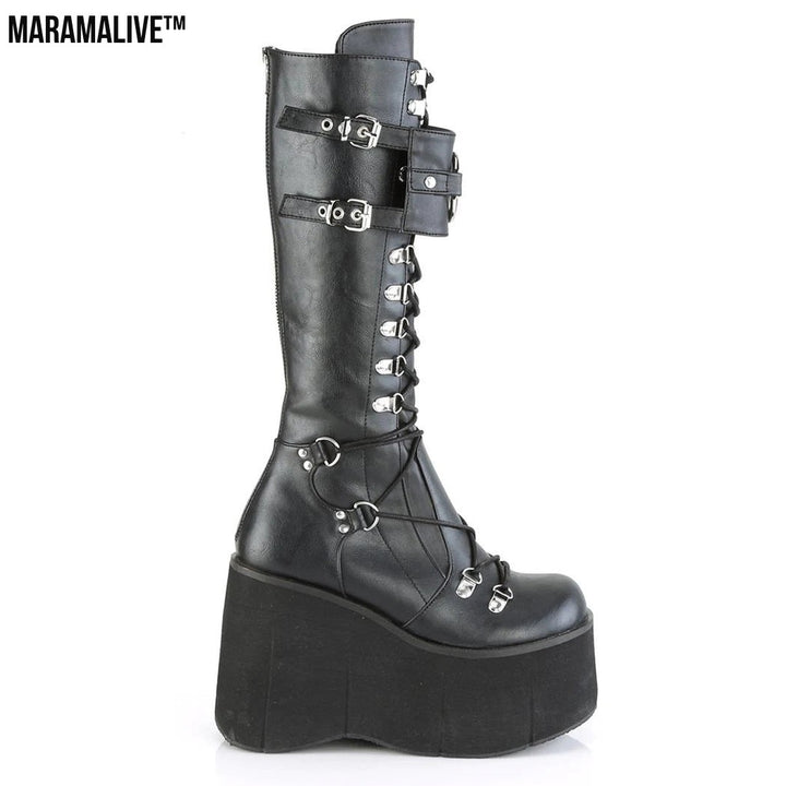 Gothic Platform Wedge Heel Halloween Plus Size Boots For Women