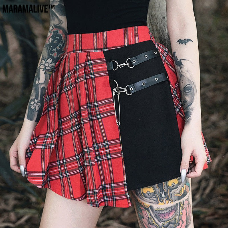 Gothic Pleated Short Skirt Skirt Women