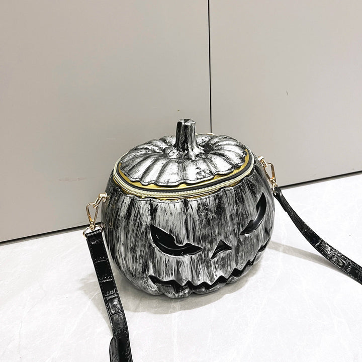 Gothic Punk Designer Crossbody Shoulder Bag – Pumpkin Shaped, Skeleton Head Package for a Crowd-Stopping Attitude