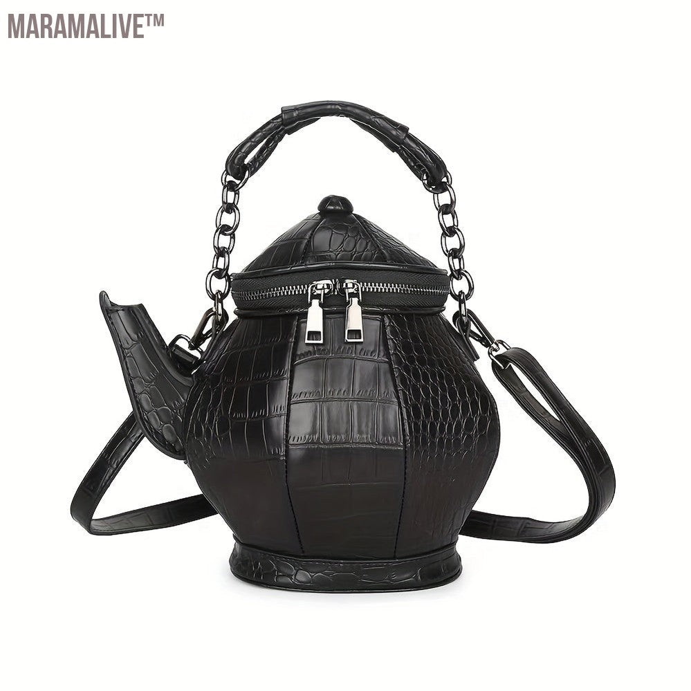 Gothic Purse : Niche 3D Pot Bag, Solid Color Stylish Satchel Bag, Novelty Witchy Gift Top-handle Funky Handbag For Women