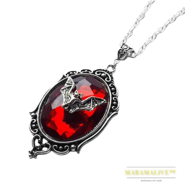 Gothic Red Bat Necklace All-match