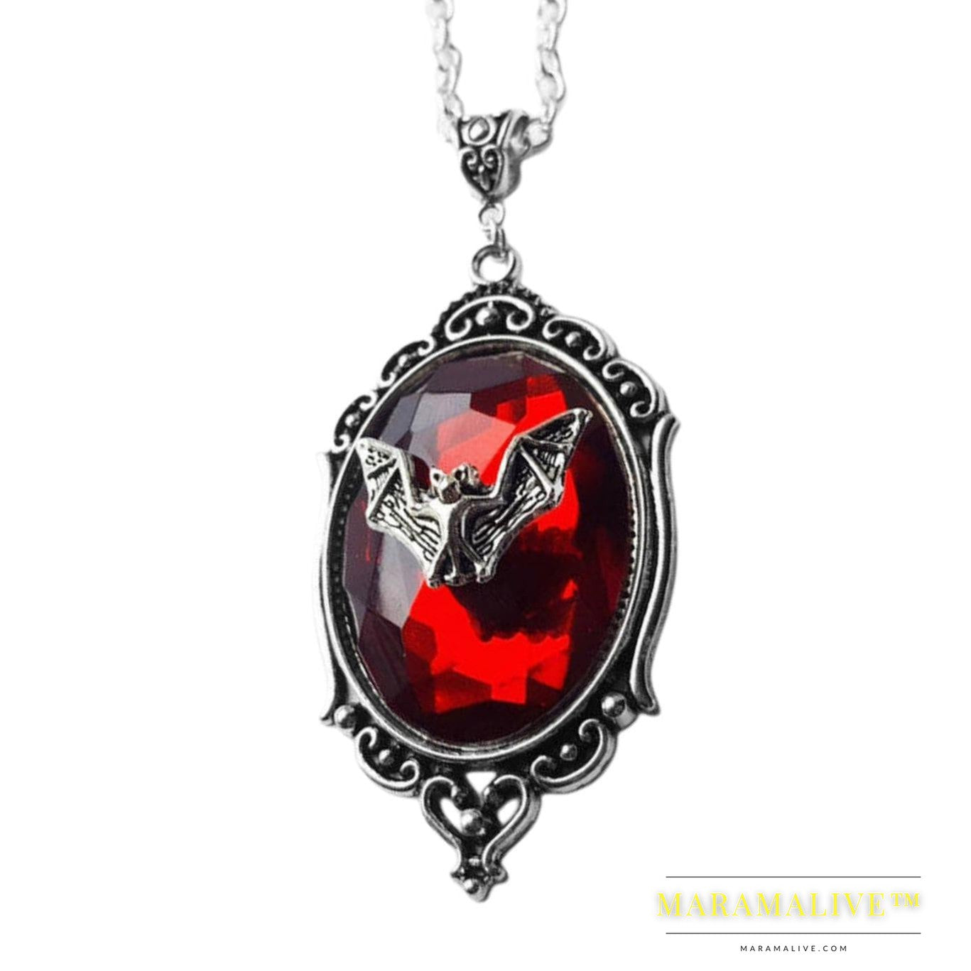 Gothic Red Bat Necklace All-match