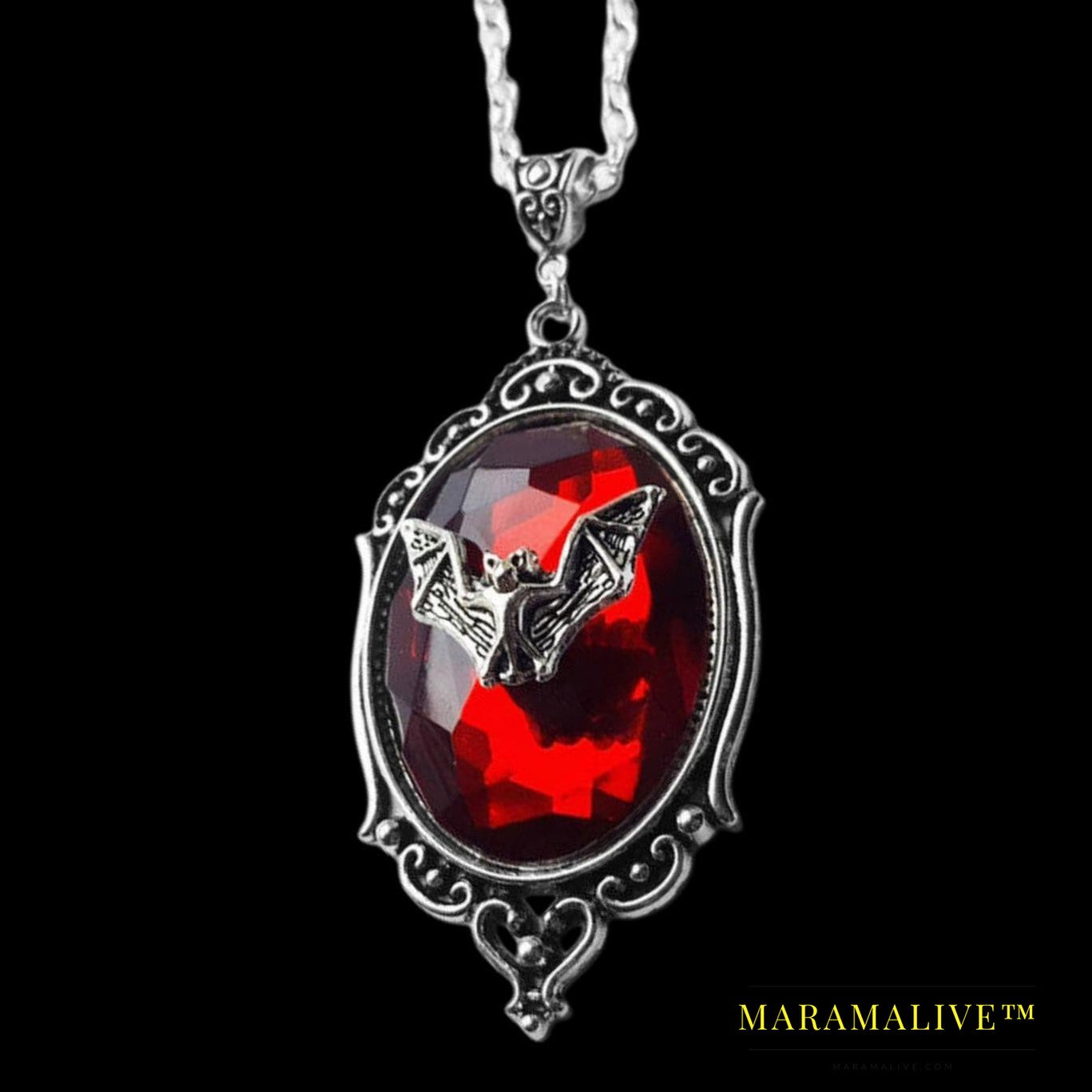 Gothic Red Bat Necklace All-match