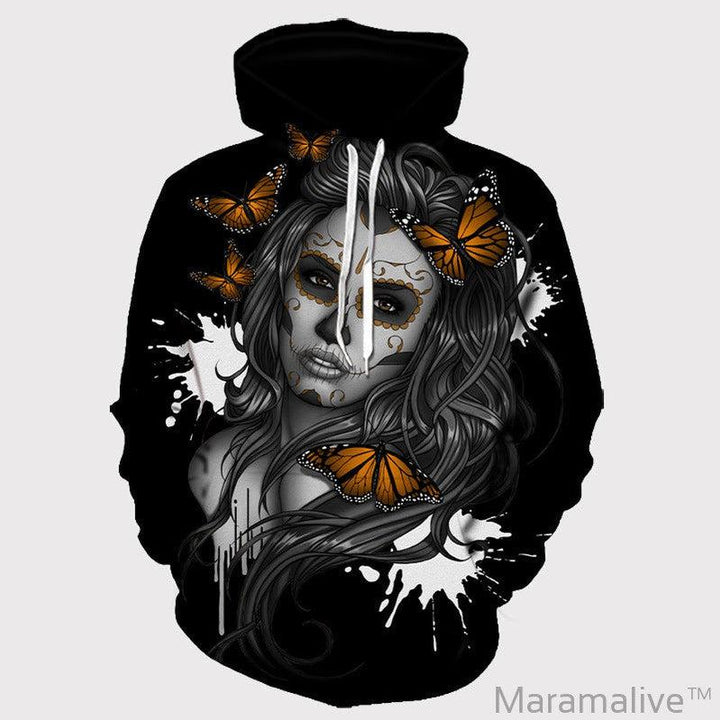 Gothic Retro Beauty Mask Skull Sweatshirt