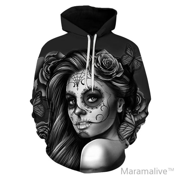 Gothic Retro Beauty Mask Skull Sweatshirt