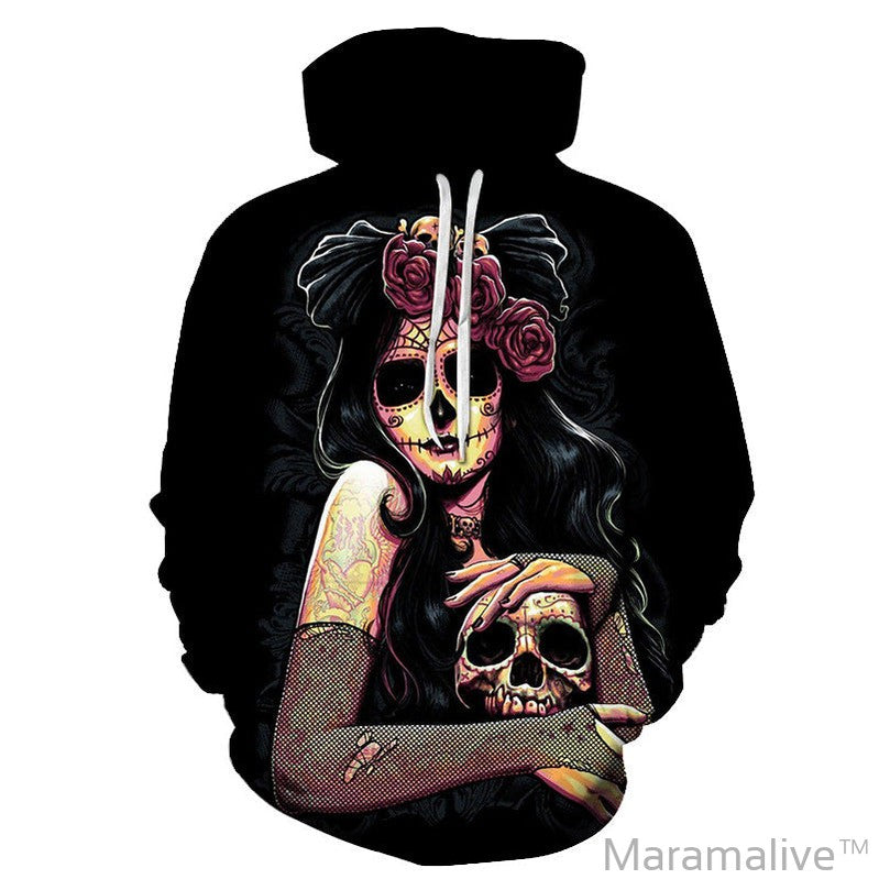 Gothic Retro Beauty Mask Skull Sweatshirt