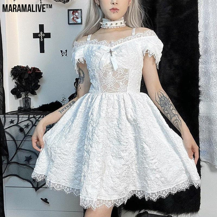 Gothic Short Sleeve Dress - Dark Underworld Style Dress