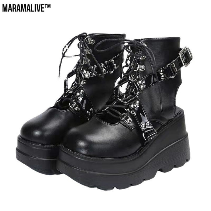 Gothic Street Punk Plus Size Matte Boots Radical Boot Brigade