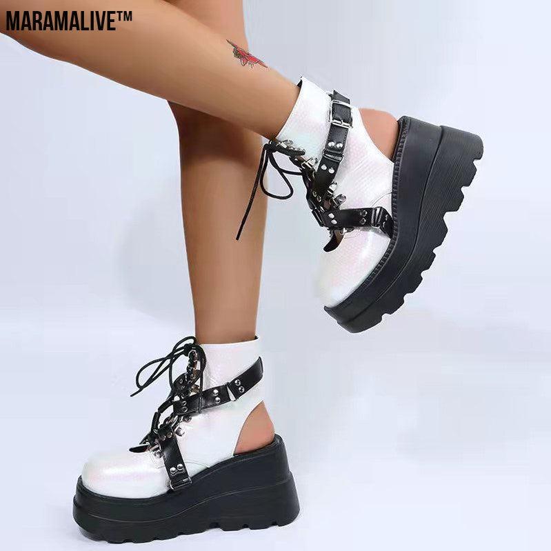 Gothic Street Punk Plus Size Matte Boots Radical Boot Brigade