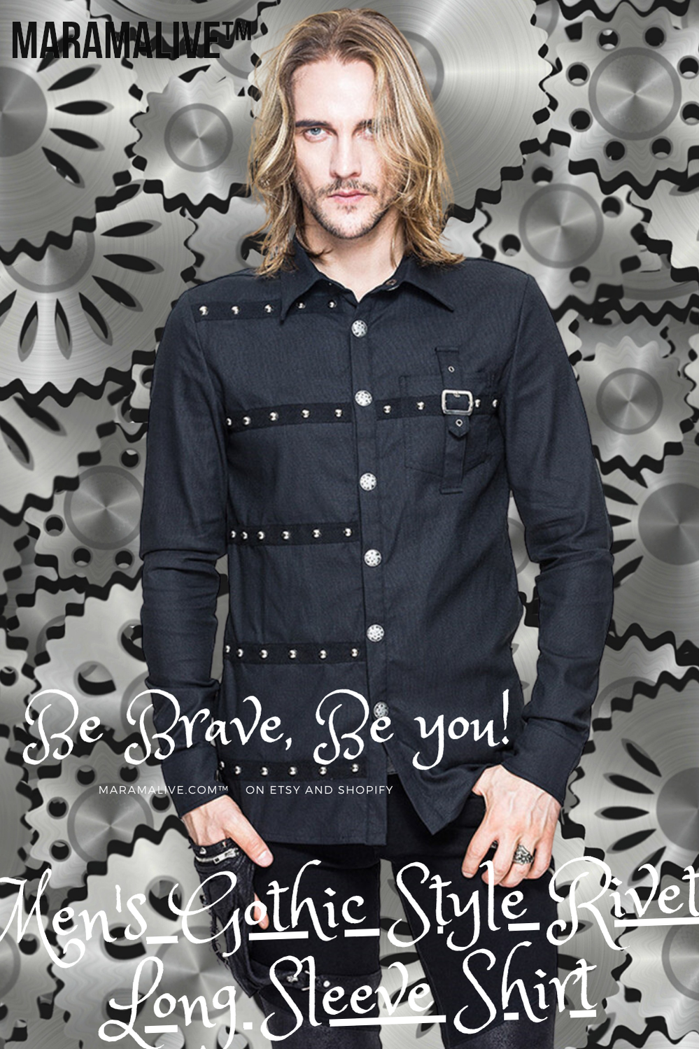 Gothic Style Long Sleeve Shirt - Dark Romantic Style