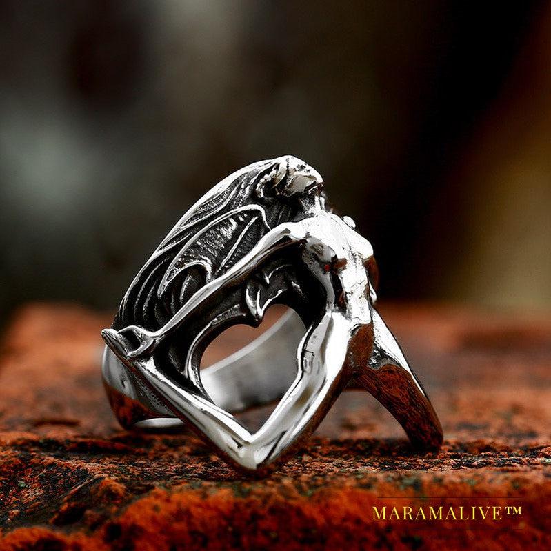 Gothic Style Stainless Steel Devil Ring