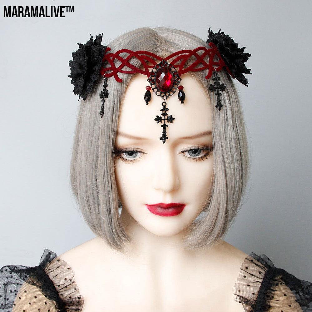 Gothic Style Vampire Death Role Playing Cross Headdress