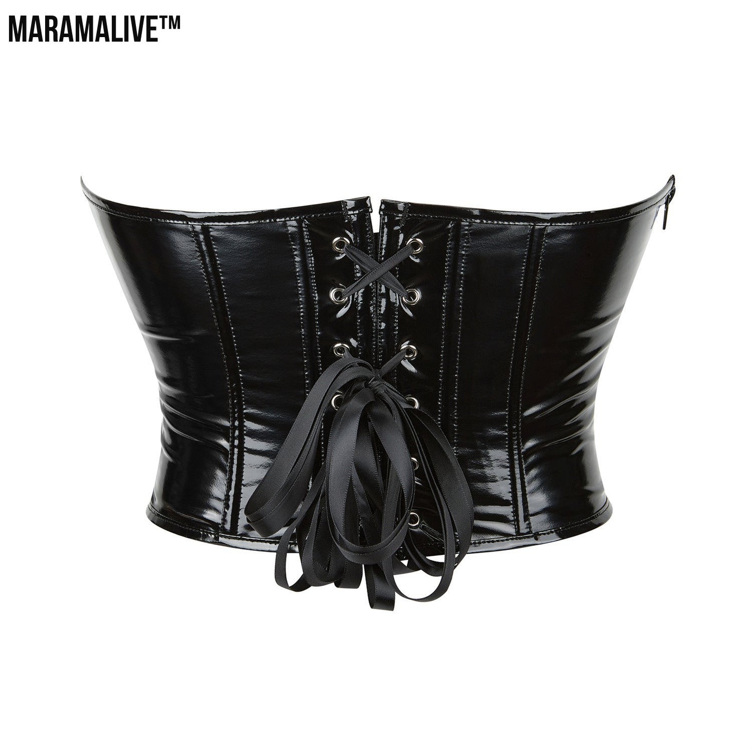 Gothic Zippered Leatherette Corset Shapes Your Body,