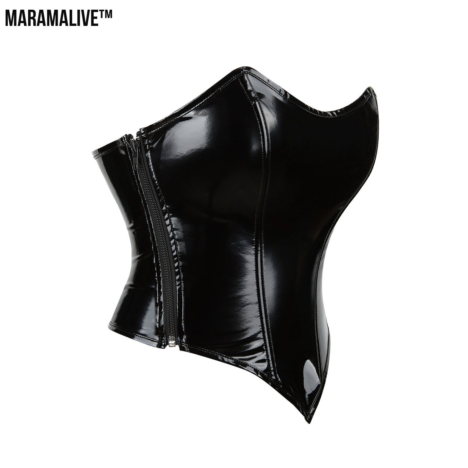 Gothic Zippered Leatherette Corset Shapes Your Body,