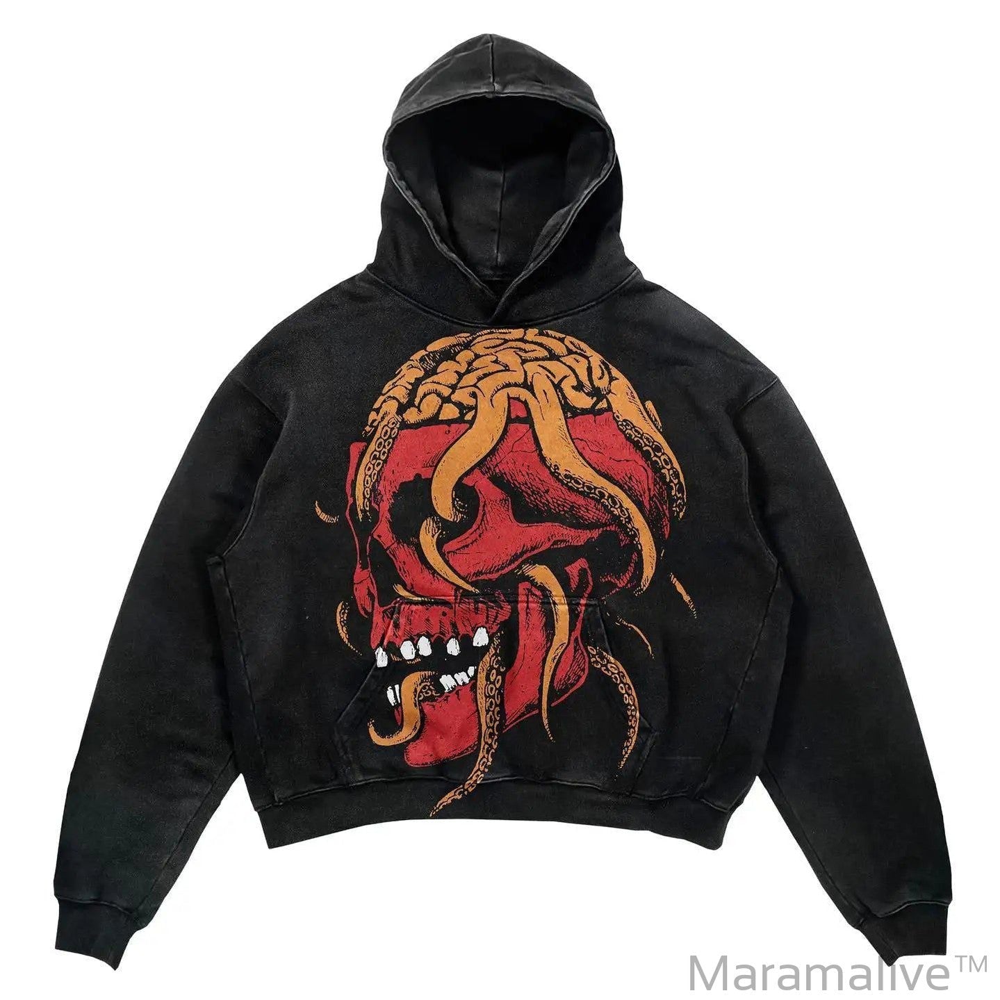 Graphical skull hoodies women grunge oversized sweatshirt hoodie new goth y2k tops high street streetwear gothic men clothes