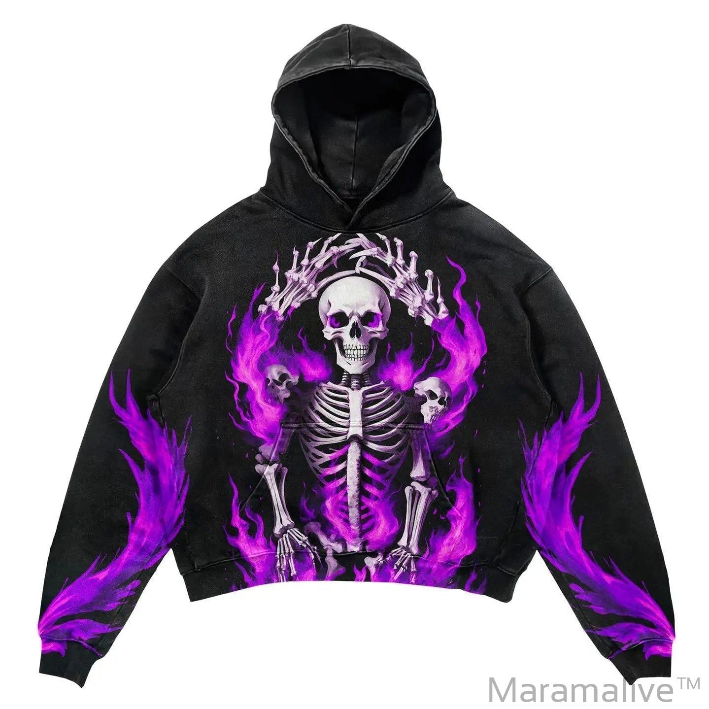 Graphical skull hoodies women grunge oversized sweatshirt hoodie new goth y2k tops high street streetwear gothic men clothes