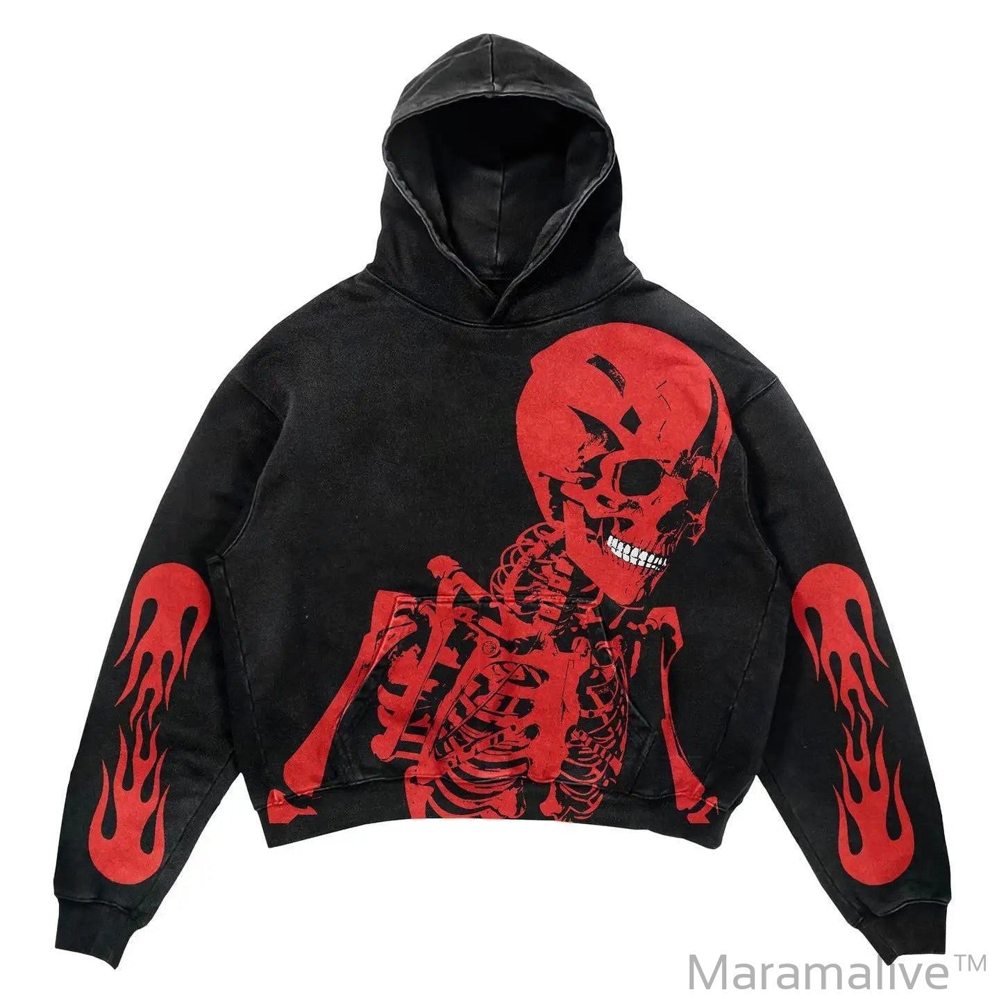 Graphical skull hoodies women grunge oversized sweatshirt hoodie new goth y2k tops high street streetwear gothic men clothes