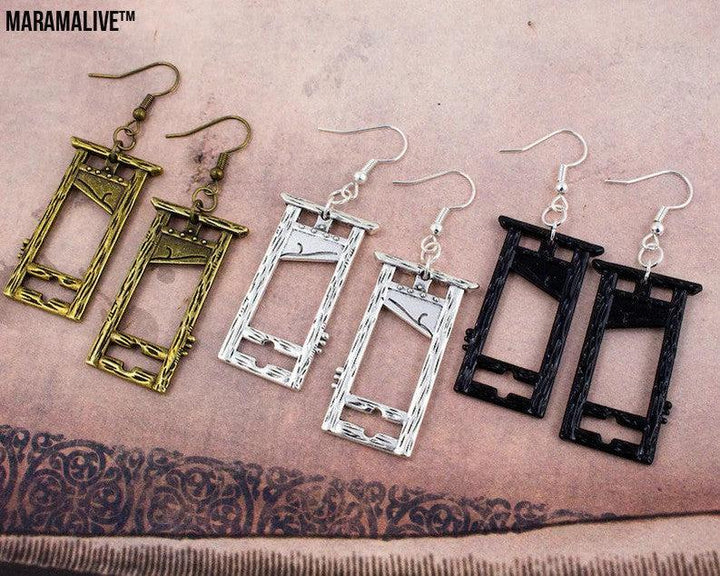 Guillotine Gothic Earrings Halloween Vintage Nature