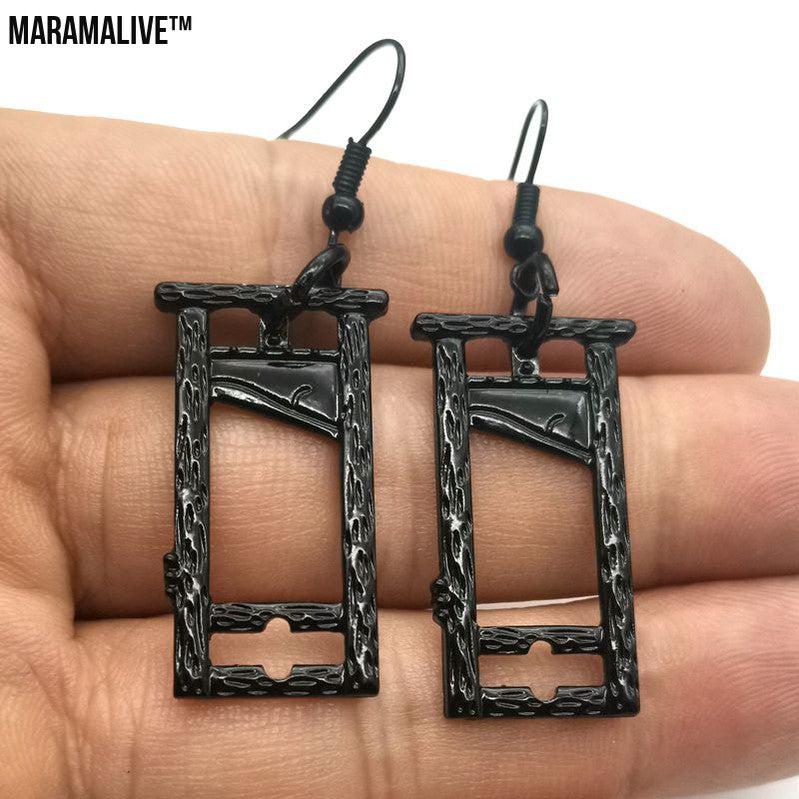 Guillotine Gothic Earrings Halloween Vintage Nature