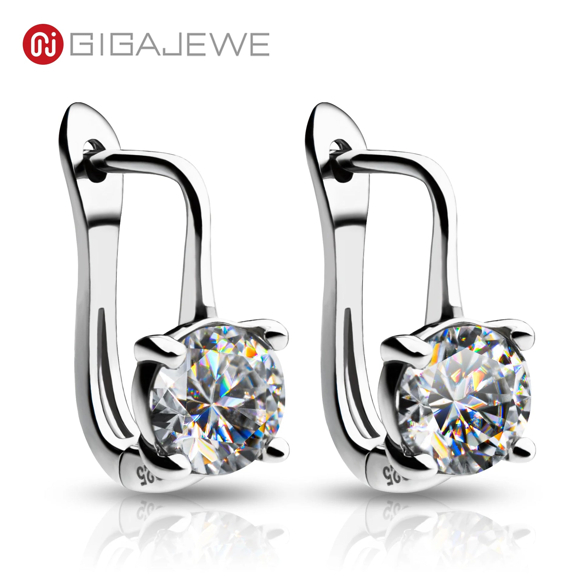 Moissanite D Color VVS1 Total 2ct S925 Silver Drop Earring 18K Gold Plated  Diamond Test Passed Jewelry Woman Girl Gift